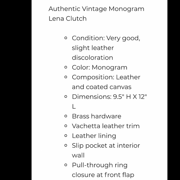 SOLD‼️🎉🥳HP🎉🥳Louis Vuitton vintage Lena Clutch 💕 - Picture 3 of 14